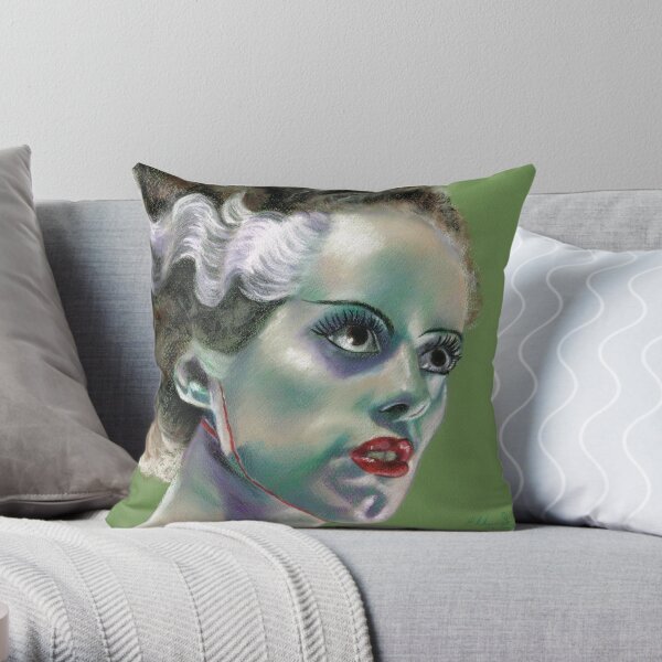 The Bride of Frankenstein Throw Pillow