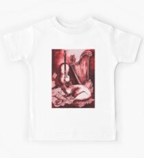 MUSICAL CAT AND OWL Red White Kids Tee