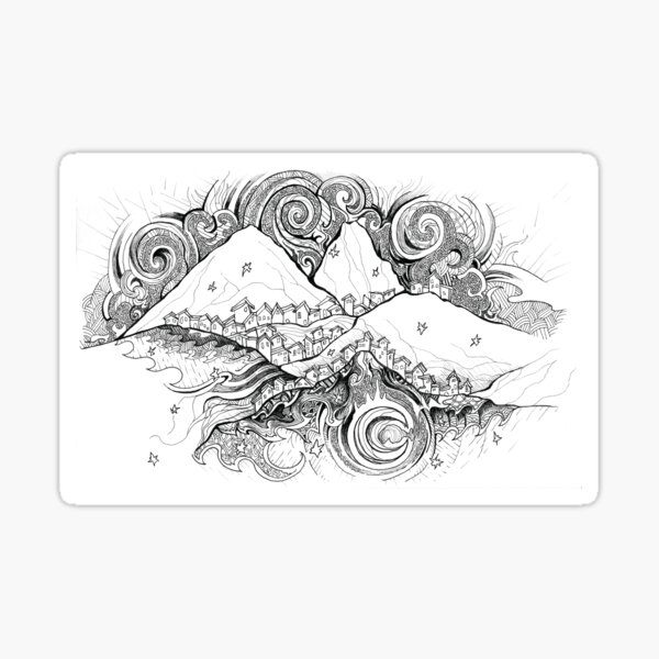 The Night Mountains Sticker