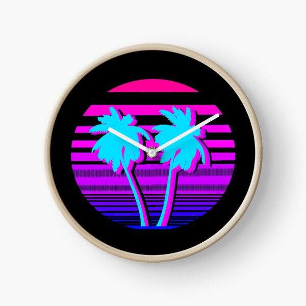 Aesthetic Palm trees Clock