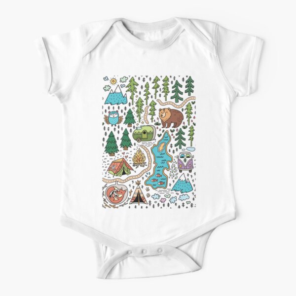 Happy map Short Sleeve Baby One-Piece