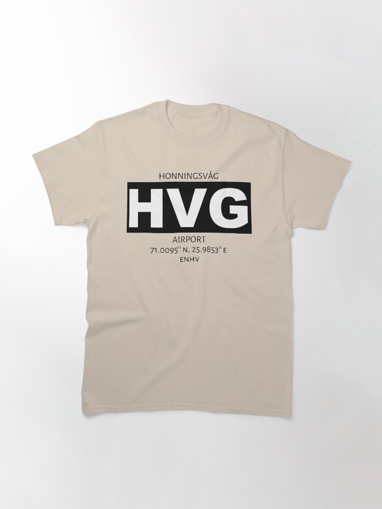 Thumbnail 2 of 7, Classic T-Shirt, Honningsvag Airport HVG designed and sold by AvGeekCentral.