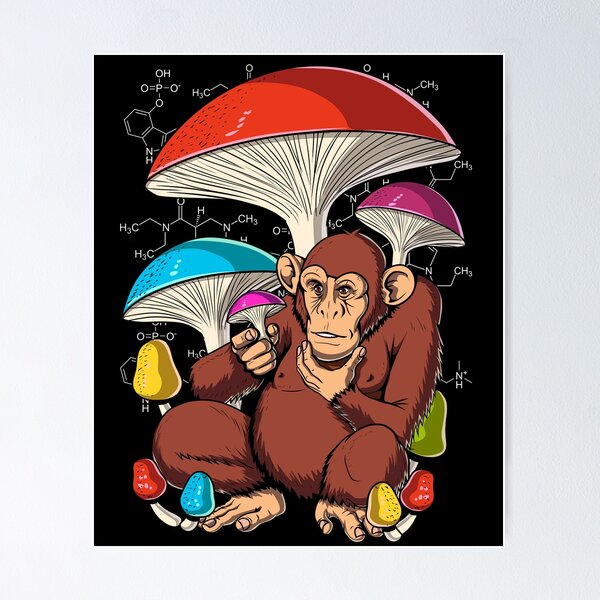 Magic Mushrooms Ape Poster for Sale by Nikolay Todorov