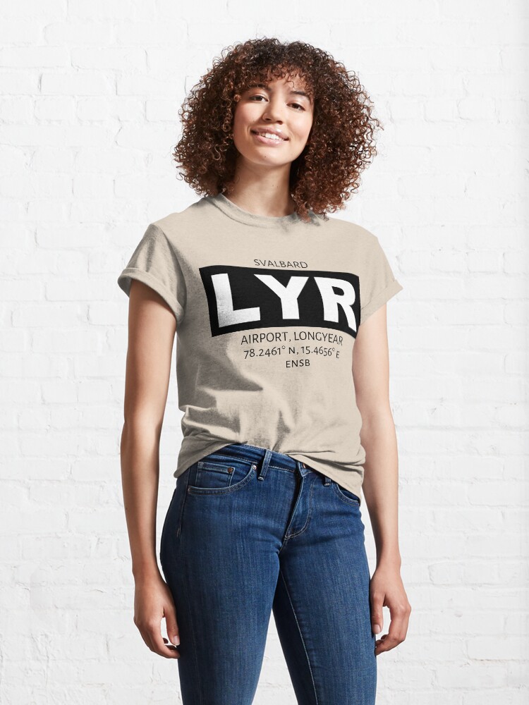 Thumbnail 4 of 7, Classic T-Shirt, Svalbard Airport LYR designed and sold by AvGeekCentral.