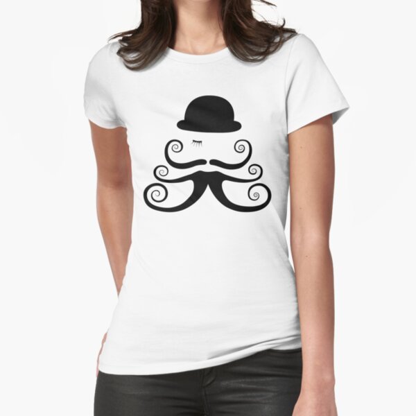 Clockwork Moustache Fitted T-Shirt