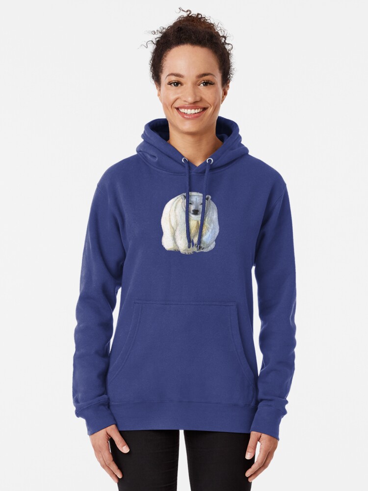 Alternate view of Polar bear in the icy dawn Pullover Hoodie