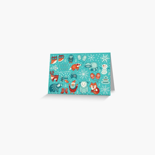 Hello winter Greeting Card