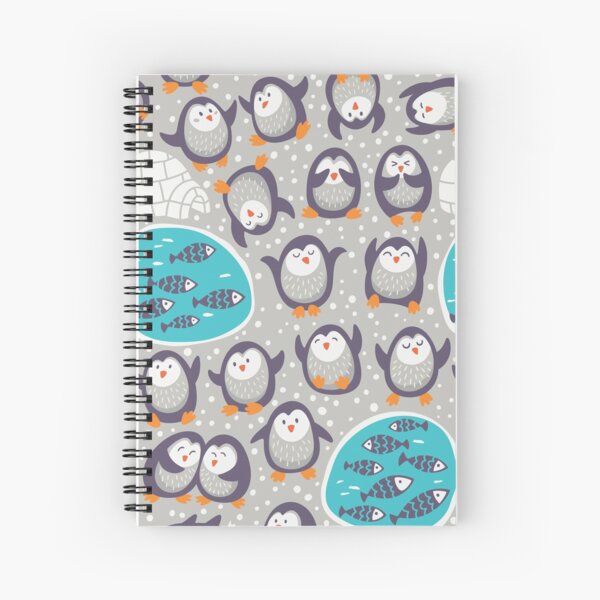 Winter penguins Spiral Notebook