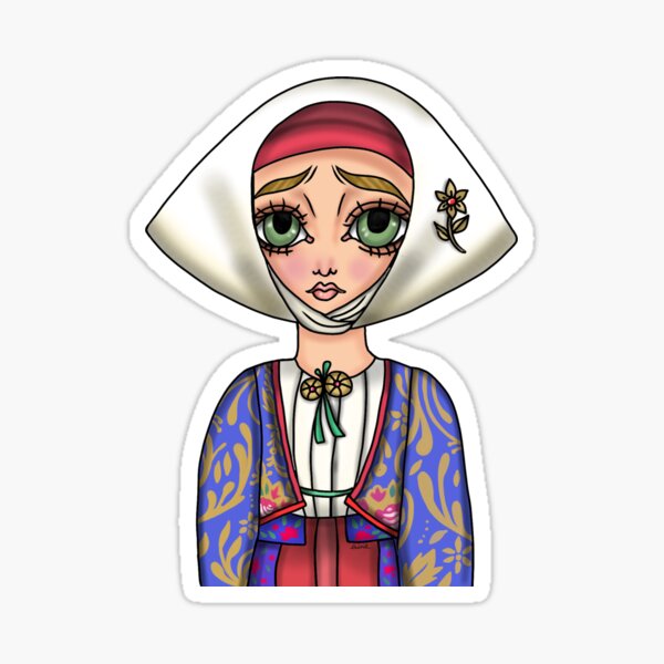 Abito tradizionale di Meana Sardo - Traditional Sardinian Dress Sticker