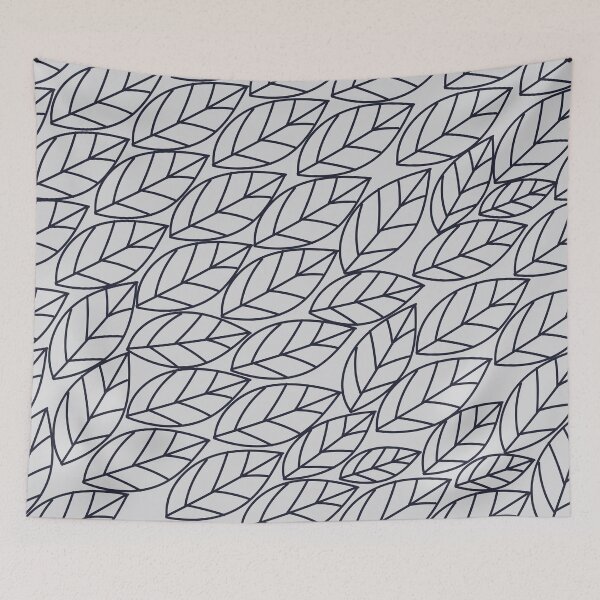 Item preview, Doodle Leaves Light Grey and Navy designed and sold by BlertaDK.