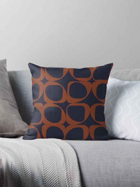 Navy and rust throw pillows best sale