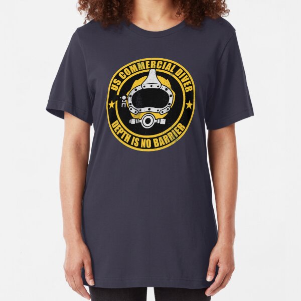 US Commercial Diver (distressed) Slim Fit T-Shirt