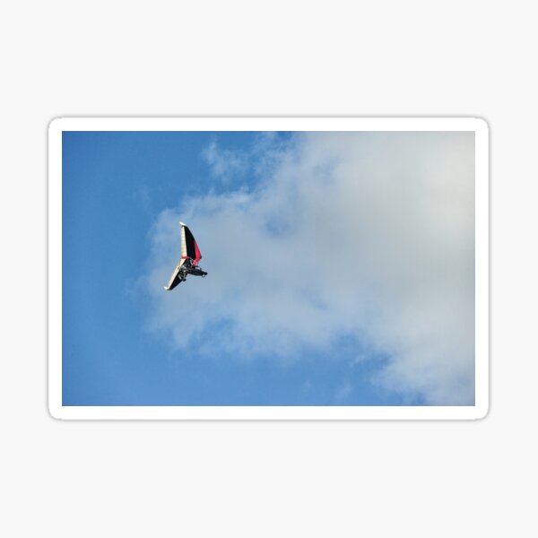 Microlight in flight on approach to the airfield Sticker