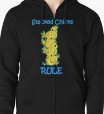 Stacked Chicks Zipped Hoodie