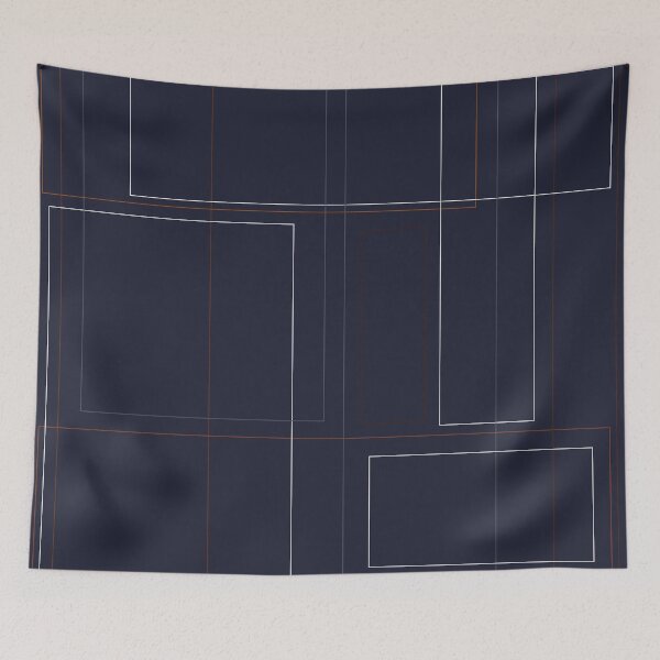 Item preview, Navy and Rust Rectangle Shapes I  designed and sold by BlertaDK.