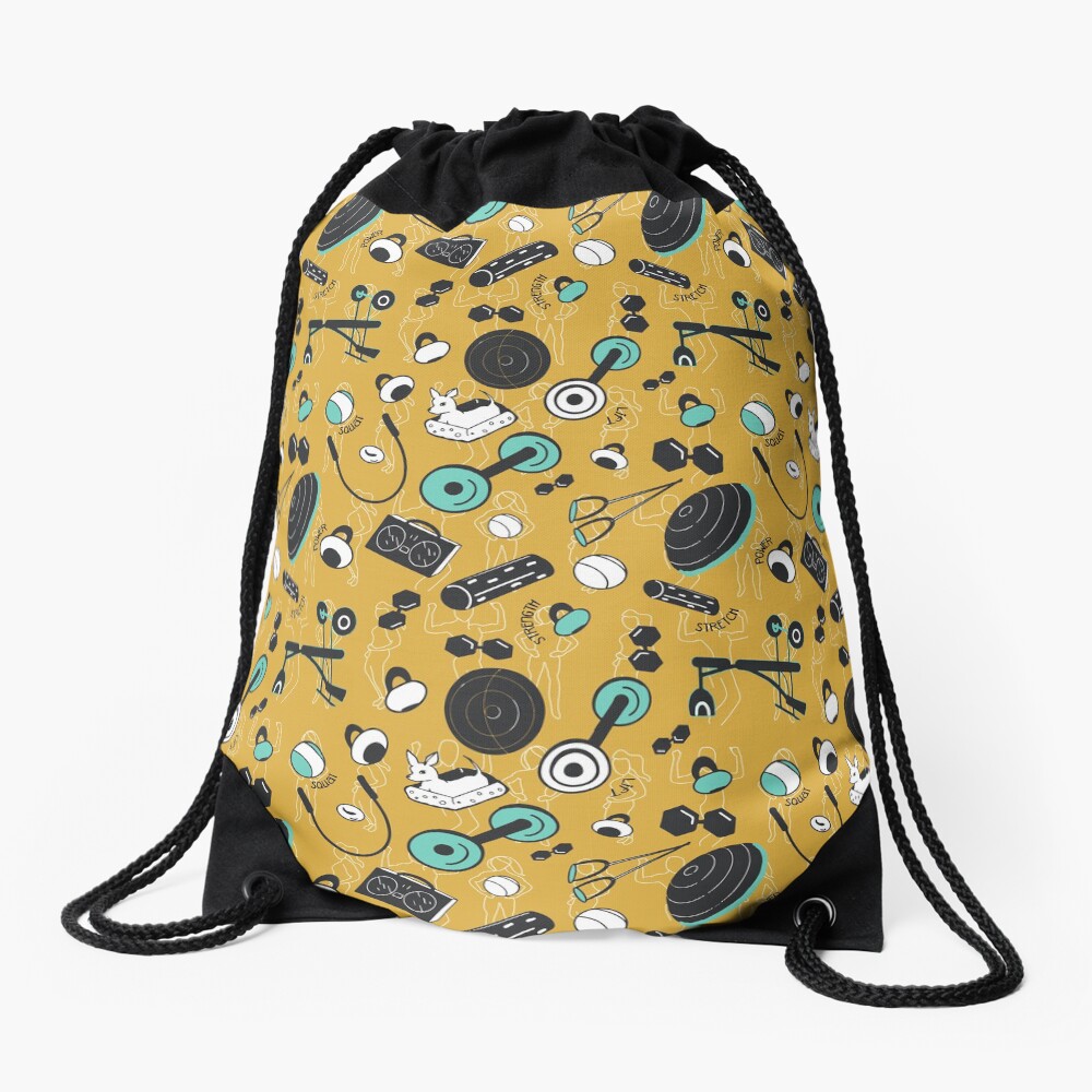 Strength train for days Drawstring Bag