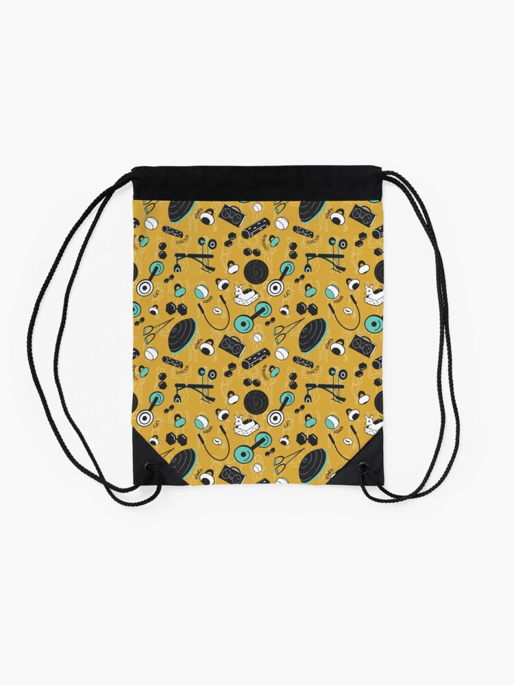 Alternate view of Strength train for days Drawstring Bag