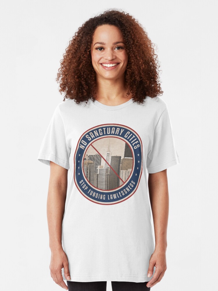 Alternate view of No Sanctuary Cities Slim Fit T-Shirt