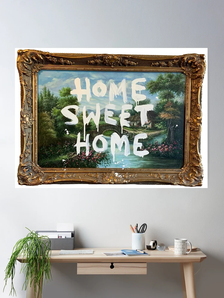 Classic Banksy Artwork “Home Sweet Home” Vintage Poster