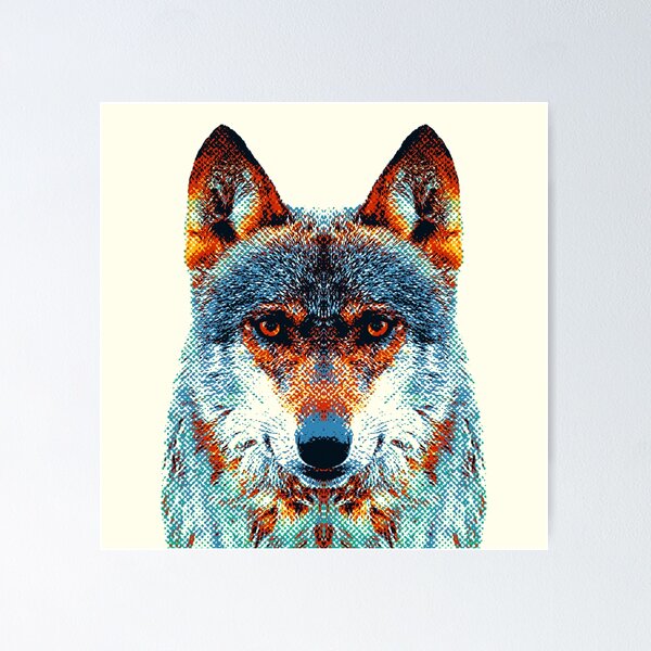 Item preview, Wolf - Colorful Animals designed and sold by raquelcatalan.