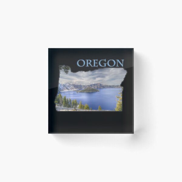 Item preview, Oregon State Outline (Crater Lake & Wizard Island) designed and sold by gorff.