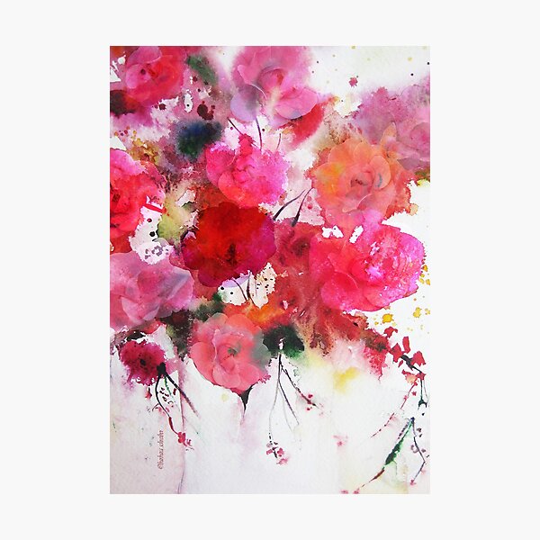 romantic pink roses Photographic Print