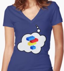 Bricks by Bubble-Tees.com Women's Fitted V-Neck T-Shirt