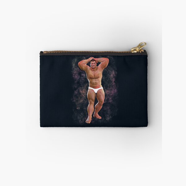 Item preview, Muscle Moustache Daddy in White Underwear. Bodybuilder Pose. Space Halftone  designed and sold by GiorgioN.