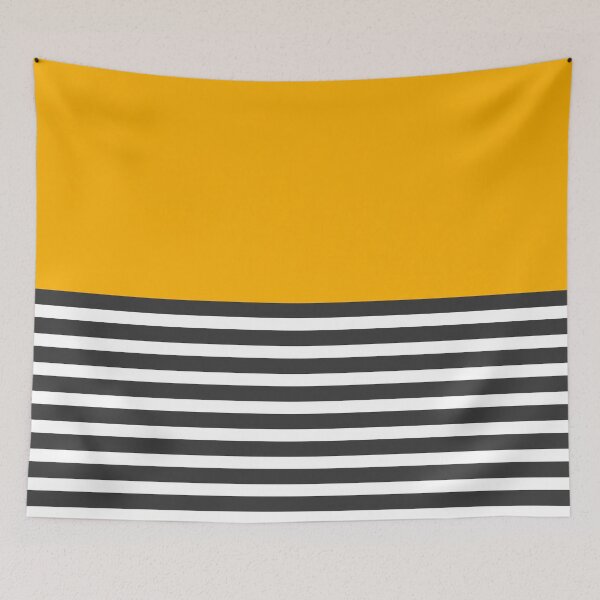 Item preview, Half Striped Gray - Solid Yellow designed and sold by Miss Striped.