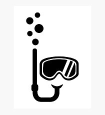 Snorkel goggles bubbles Photographic Print