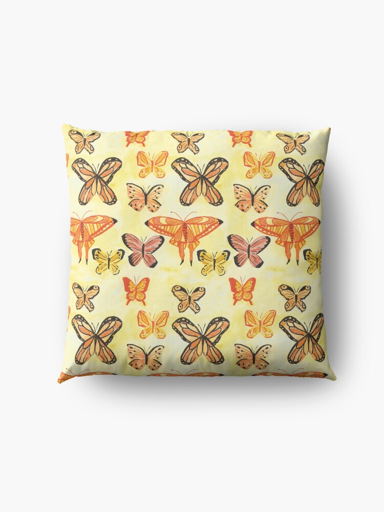 Alternate view of Watercolor Monarch Butterflies Floor Pillow