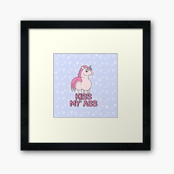Unicorn - Kiss my ass Framed Art Print