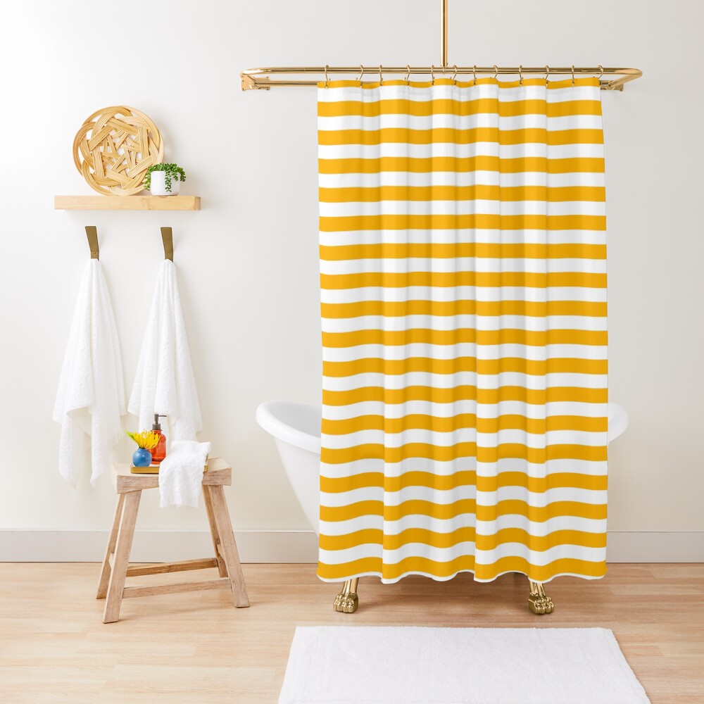 "Striped Yellow" Shower Curtain for Sale by missstriped Redbubble