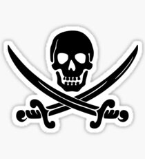 Pirate Flag Skull and Crossed Swords by Chillee Wilson Sticker