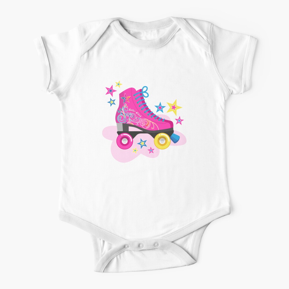 Pink Roller Skates Baby One Piece By Victorribeiro Redbubble