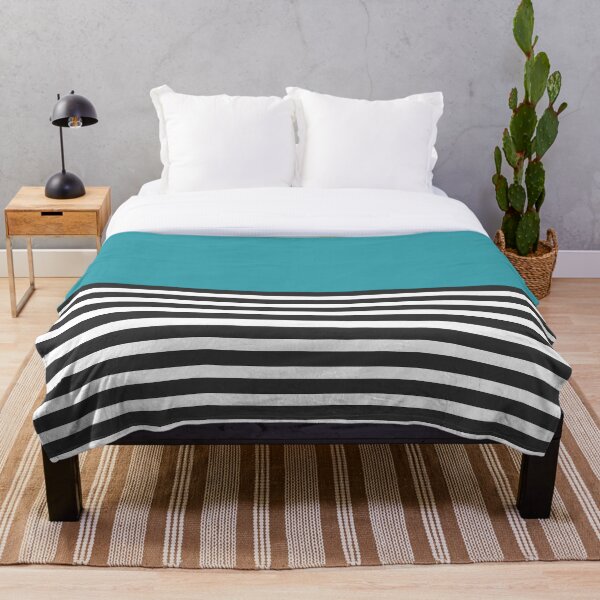 Item preview, Half Striped Gray - Solid Turquoise designed and sold by Miss Striped.