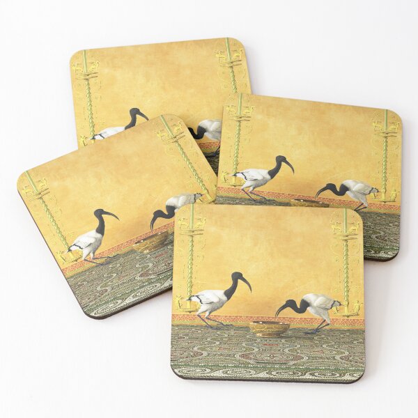 Item preview, Two Ibis next to a frescoed wall designed and sold by Roberta Angiolani.