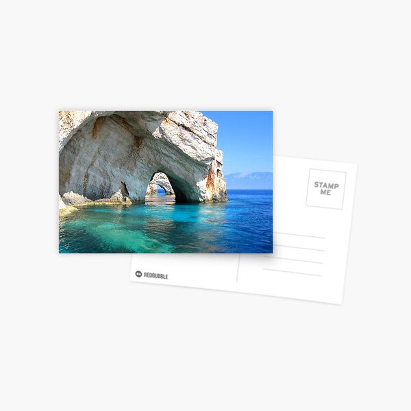 Blue Arches - Zante, Greece Postcard