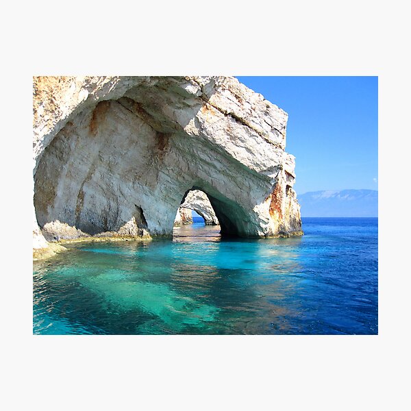 Blue Arches - Zante, Greece Photographic Print