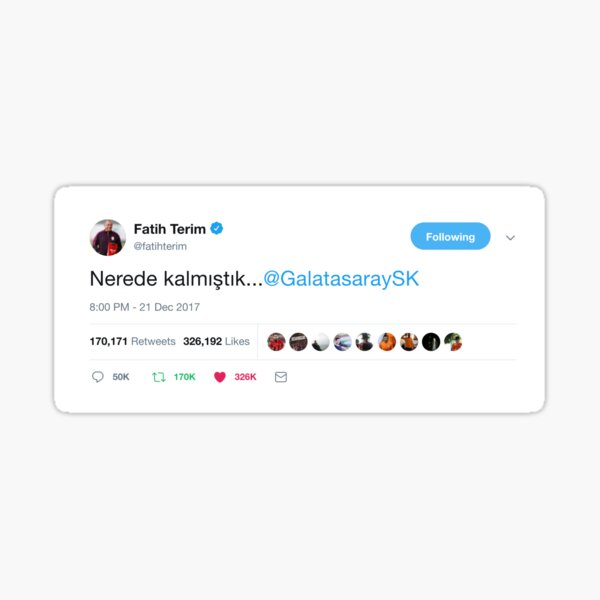 Faith Terim Galatasaray - Nerede Kalmistik Sticker