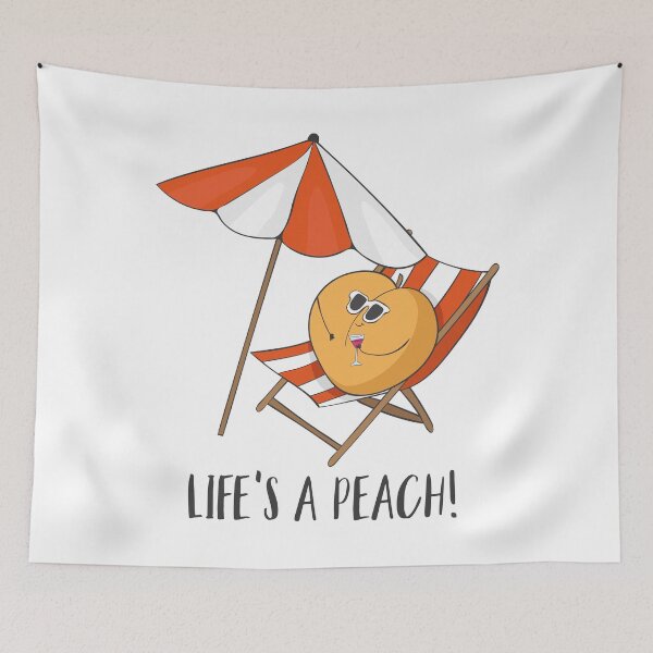 Item preview, Life's a Peach Funny Peach Fruit Beach Shirt designed and sold by DreamyPanda.