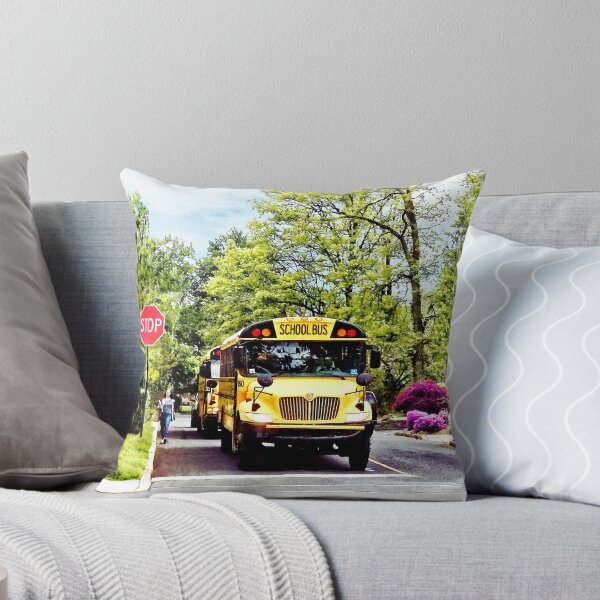 Item preview, School Buses at Stop Sign in Spring designed and sold by Susan Savad.