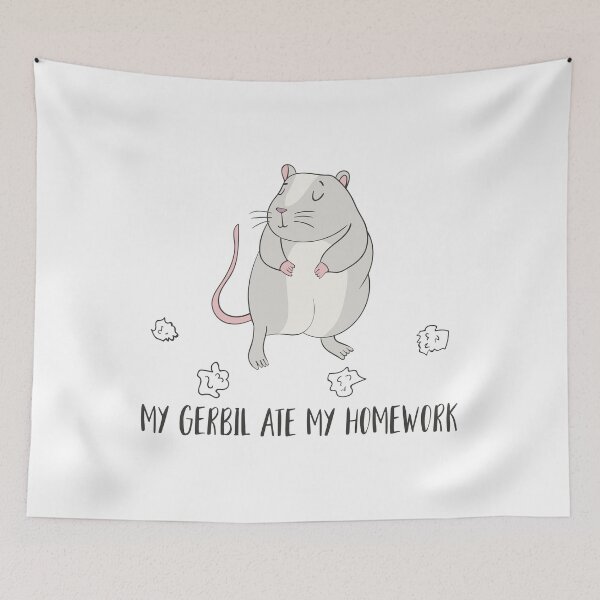 Item preview, My Gerbil Ate My Homework Funny Pet T-Shirt designed and sold by DreamyPanda.