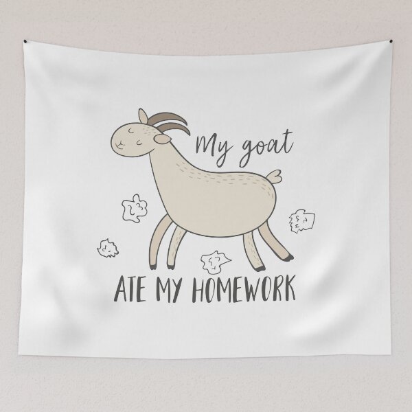 Item preview, My Goat Ate My Homework Funny Pet T Shirt designed and sold by DreamyPanda.