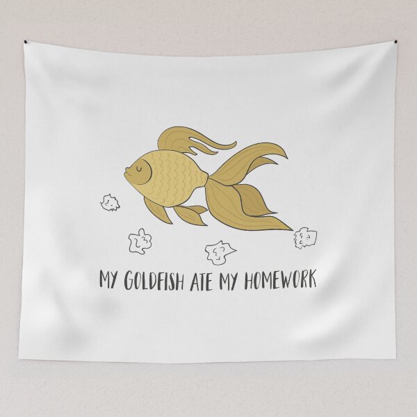 Item preview, My Goldfish Ate My Homework Funny Pet T-Shirt designed and sold by DreamyPanda.