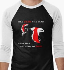 Camiseta ¾ bicolor para hombre God of War Miedo al hombre