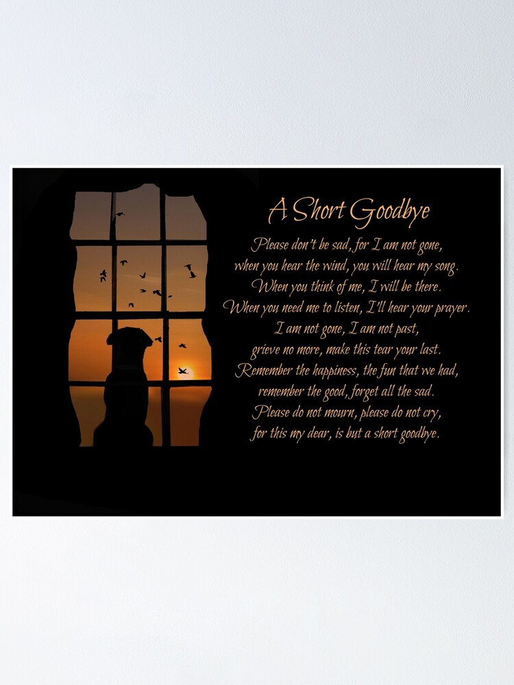 Spiritual Memorial Tribute Dog Sympathy Poster for Sale by LazyL