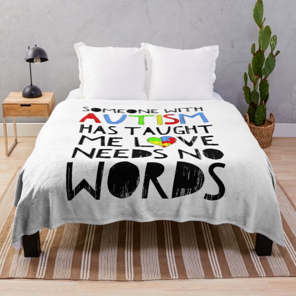 Item preview, Autism Awareness Love No Words Quote Heart Puzzle Support Family Design designed and sold by CreatedByHeidi.