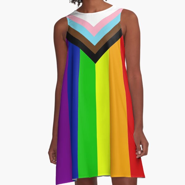 “Progress” Pride Flag by Daniel Quasar A-Line Dress