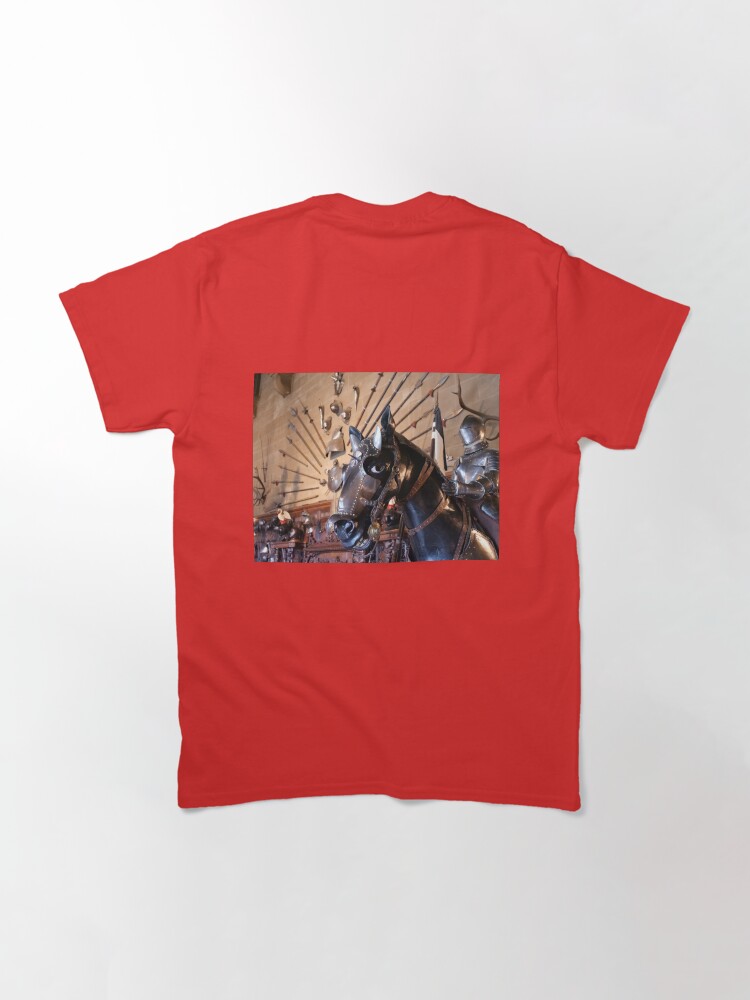 Thumbnail 2 of 7, Classic T-Shirt, Medieval armour of the horse at Warwick Castle designed and sold by santoshputhran.